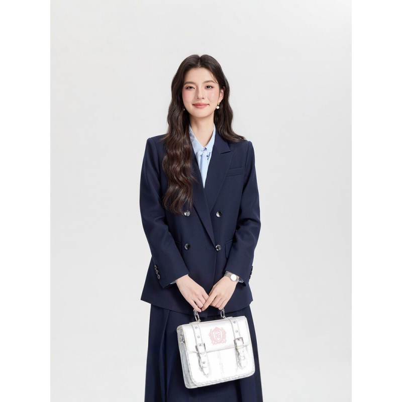 Women Formal Wear Interview - Completo da donna blu navy doppiopetto,