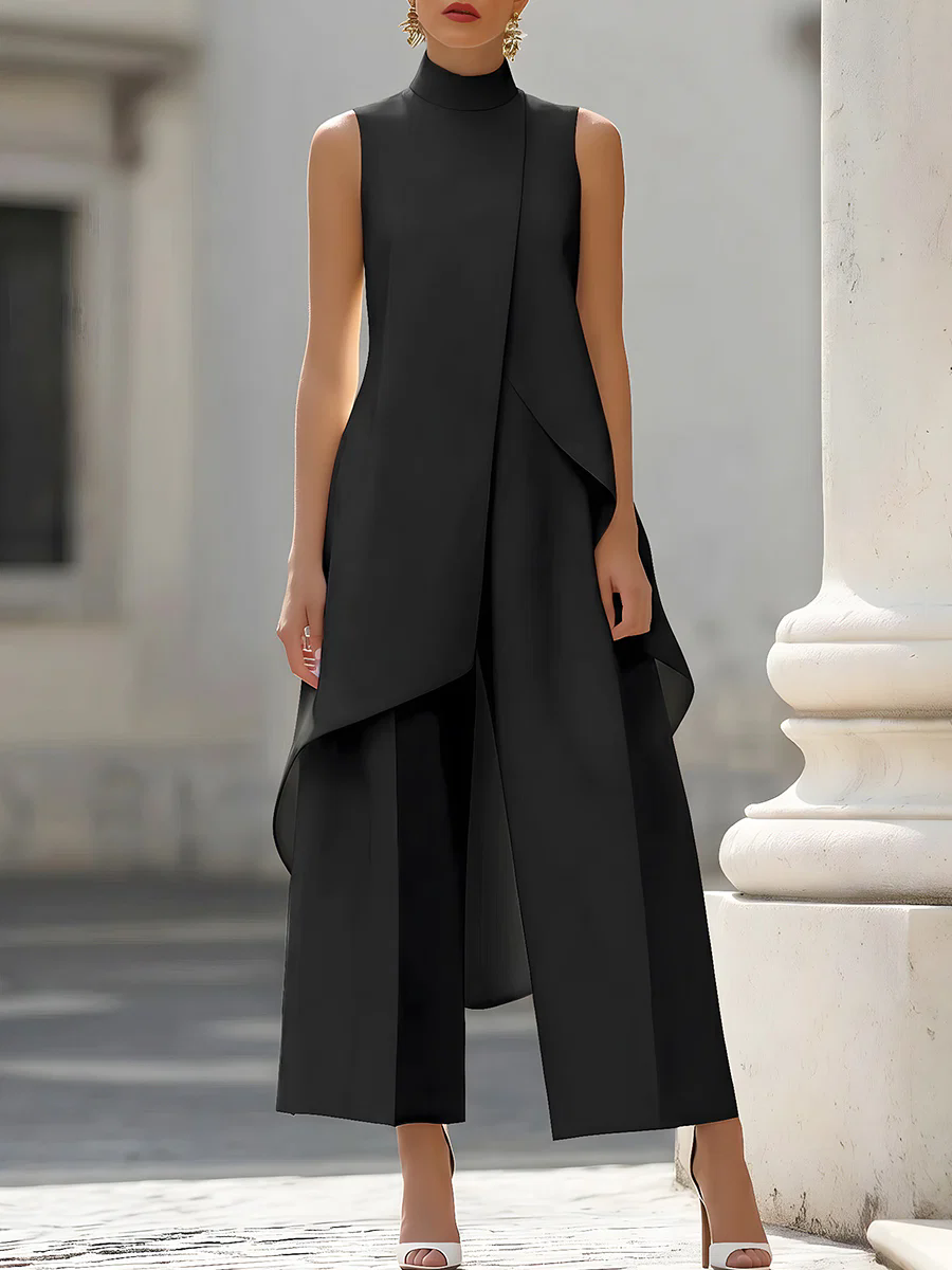 Women Formal Wear Pants - Tuta senza maniche con collo alto